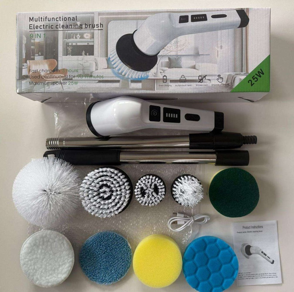 Cordless Electric Spin Scrubber with Extendable Handle