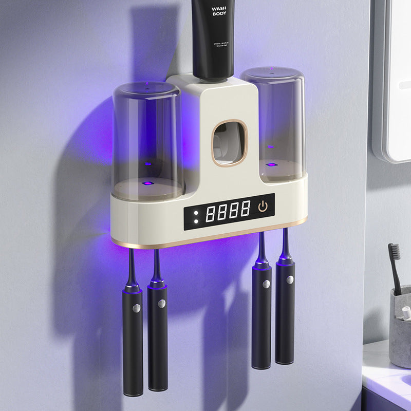 UV Toothbrush Sanitizer Holder – 99.9% Sterilization & Hot Air Drying