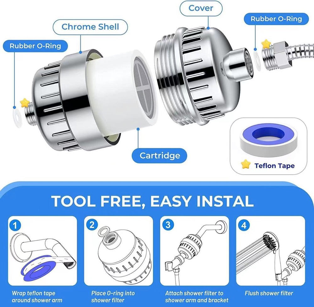 15-Stage Shower Water Filter